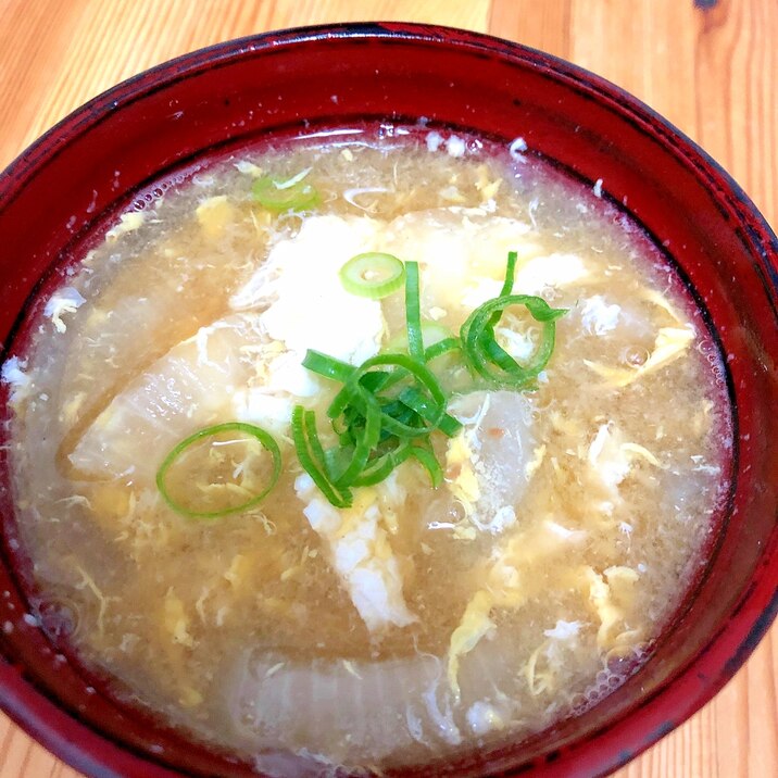 朝チャージ☆かき卵玉ねぎ味噌汁